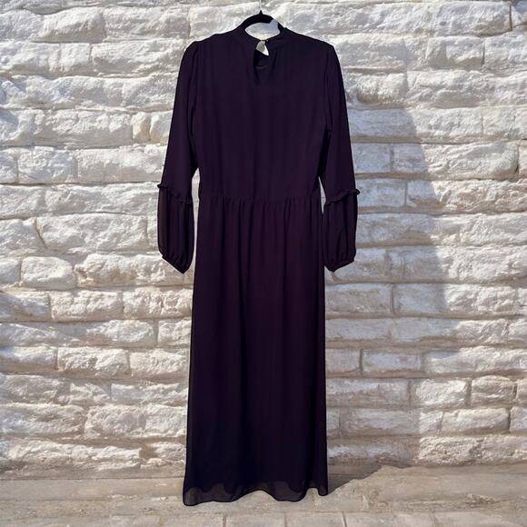 Ozmenler Turkish black maxi long sleeve dress size 38 - Picture 7 of 8
